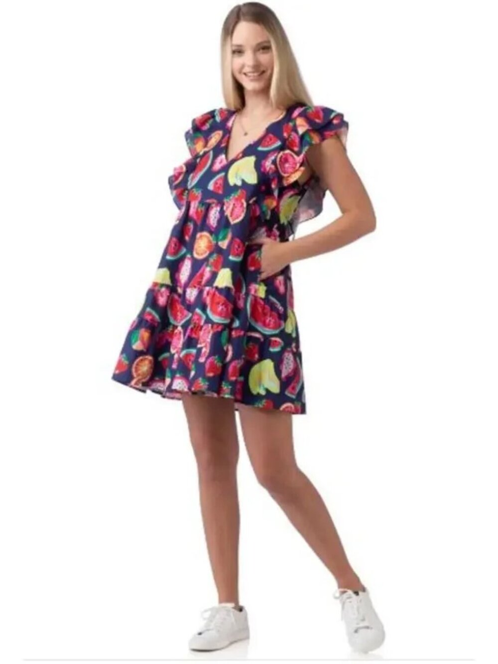 CROSBY By Mollie Burch Holden Tutti Fruitti Mini Dress Size Large